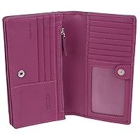 Leather Ladies Purse/Wallet RFID Protected, Orchid, One Size, Contemporary, 1-7001