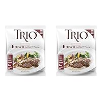 Trio Brown Gravy Mix, Brown Gravy Sauce, Low Sodium Foods, Just Add Water, 16 oz Bag (Pack of 2)