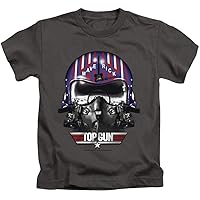 Top Gun Boys T-Shirt Maverick Helmet Charcoal Tee