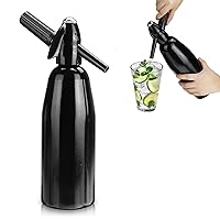 Soda Siphon 1L Sparkling Water Maker,Aluminum Portable Seltzer Water Maker Carbonated Water Machine,Siphon Bottle Kit for Home Bar Juice,Tea and Cocktail Drinks Uses 8g C02 cartridges (Not Included)