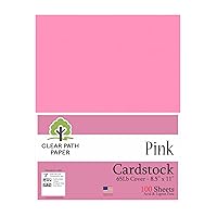 Clear Path Paper - Pink Cardstock - 8.5 x 11 inch - 65Lb Cover - 100 Sheets