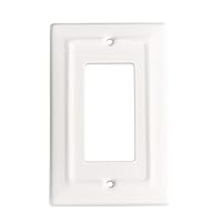 19057 Single Switch Architectural Rocker Decorative Wall Plate Switch Plate Outlet Cover, 1-Gang, Classic White