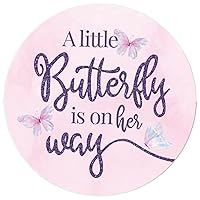 Butterfly Girl Baby Shower Favor Labels - A Little Butterfly is on Her Way - 40 Count