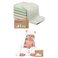 KeaBabies Baby Washcloths and Baby Hooded Towel - Soft Baby Wash Cloths for Newborn, Kids - Baby Towel, Toddler Towels, Hooded Towels for Baby