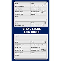 Pocket Size Vital Signs Log Book: Portable Personal Medical Health Record Notepad to Monitor Blood Pressure/Sugar, Heart Pulse/Respiratory Rate, Oxygen Level, Temperature & Weight - Blue