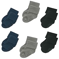Babysoy Baby & Toddler Ankle Stay on Soft Socks with Grips - Pack of Fours or Six