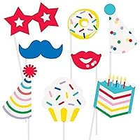 Multicolor Birthday Photo Booth Props Set - 10 Ct - Vibrant Party Supplies for Fun & Memorable Celebration Moments