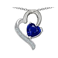 7mm Heart Pendant Necklace Sterling Silver