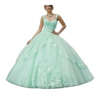 Women's Sweetheart Lace Appliques Sweet 16 Prom Party Princess Gown