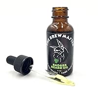 Badass Beard Care Beard Oil - The Brewmaster Scent, 1 oz - Natural Ingredients, Keeps Beard and Mustache Full, Soft and Healthy, Reduce Itchy, Flaky Skin, Promote Healthy Growth
