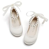 Felix & Flora Girls Toddler Little Ballet Shoes - Flower Girls Mary Jane Flats Dress Shoes Party Wedding