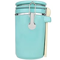 Blue Donuts 45 Oz Ceramic Airtight Jar, Ceramic Airtight Food Storage Containers, Ceramic Kitchen Canisters, 1330 ML Airtight Jar, Flour Jar with Lid, Food Storage Containers for Pantry, Turquoise
