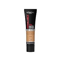 L'Oreal Paris Cover Liquid Foundation, With 4% Niacinamide, Long Lasting, Natural Finish, Available in 20 Shades, SPF 25, Infallible 32H Matte Cover, Shade 260, 30ml