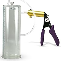 LeLuv Ultima Penis Pump - Purple Silicone Grips, Clear Hose - 12