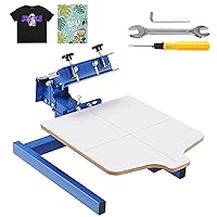 Screen Printing Machine, 1 Color 1 Station Silk Screen Printing Press, 21.2x17.7in Screen Printing Press, Double-Layer Positioning Pallet, Adjustable Tension for T-Shirt DIY Printing
