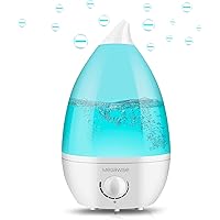 MEGAWISE Cool Mist Humidifiers for Bedroom, BabyRoom, Office and Plants, 0.5 Gal Essential Oil Diffuser with Adjustable Mist Output, 25dB Quiet Ultrasonic Humidifiers, Up to 10H, Easy to Clean