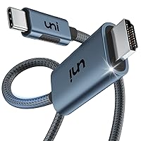 uni USB C to HDMI 2.1 Cable [8K@60Hz,4K@144Hz] 3.3FT Aluminum Type-C to HDMI Braided Cord [Thunderbolt 4/3 Compatible] Support 48Gbps/HDCP2.3/HDR for Laptop, Tablet, Galaxy S24