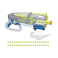 NERF Hyper Siege-50 Pump-Action Blaster, 40 Hyper Rounds, Eyewear, Up to 110 FPS Velocity, Easy Reload, Holds Up to 50 Rounds
