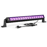 36W LED Black Light Bar, Black Lights for Glow Party, Blacklight with Plug&Switch, Each Light Up 21x21 Sq.ft Area, Glow Light for Halloween, Body Paint, Bedroom, Classroom, Stage Lighting