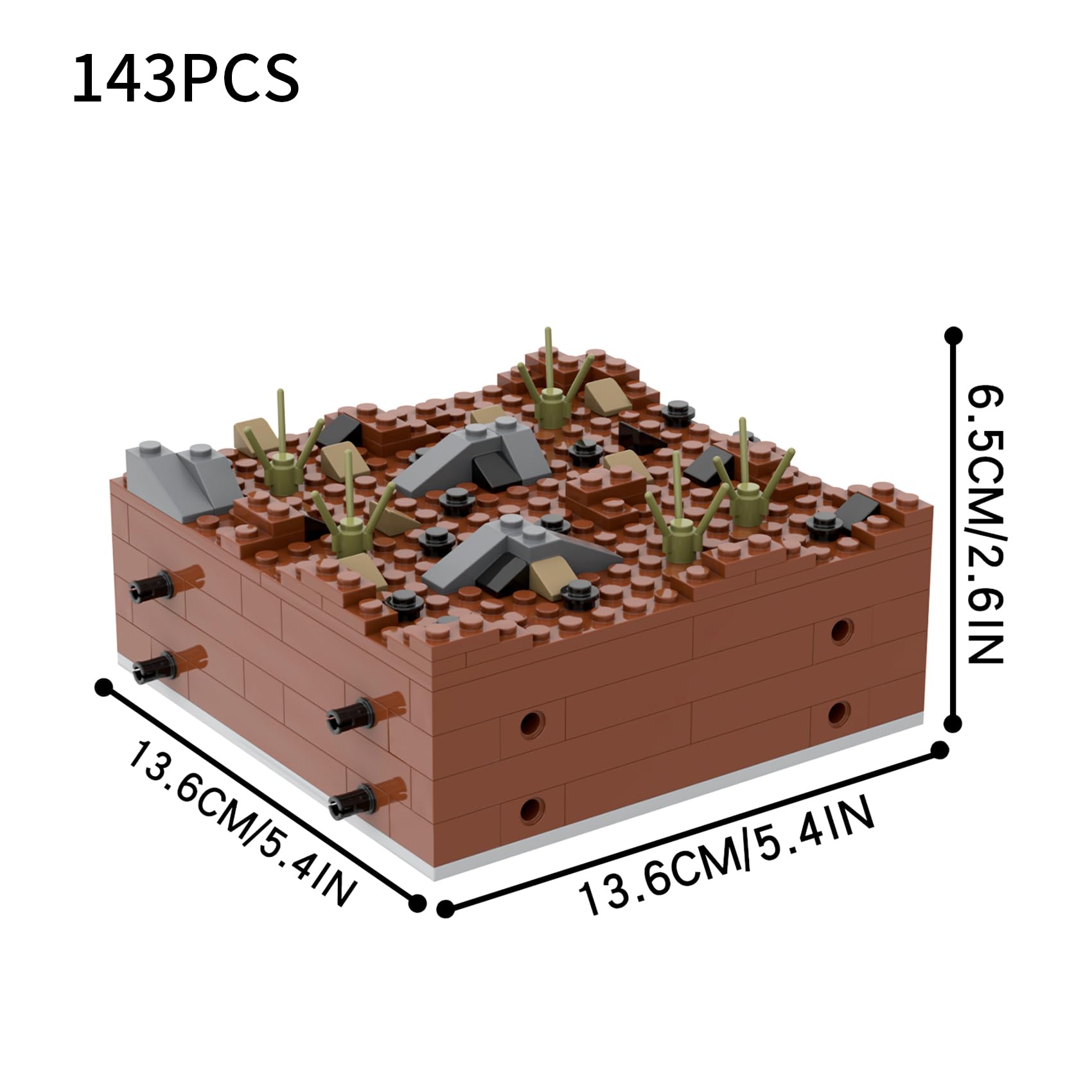 MOOXI WW2 Battlefield Ground Military Building Block Set(143PCS).WW2 Building Block Fun for Kids and History Buffs.