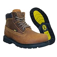 WOLF Xtra-Shift 6’’ Waterproof Treated Upper 100% Genuine Mexican Wheat Nubuck Leather Ankle Work Boot, Anti-Slip Rubber Out Sole, Construction, Industrial PPE