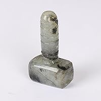 REAL-GEMS 121.4 Ct. Natural Rainbow Labradorite Thor Hammer Statue for Home Decoration