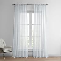 HPD Half Price Drapes Solid Sheer Curtains For Living Room Linen Texture 50 X 108 (1 Panel), SHCH-SS07161-108, Aspen White