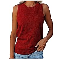 Womens Tank Tops Summer T Shirts Casual Crew Neck Sleeveless Blouses Loose Comfy Plus Size Tops 2024 Fashion Clothes
