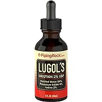 Lugols Iodine Drops 2% 2 fl oz | Liquid Supplement | Potassium Iodide 4% | by Piping Rock