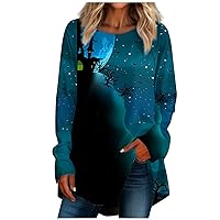 Halloween Oversized Sweatshirt For Women Long Sleeve Shirt Crewneck Pullover Tunic Tops For Teen Girls Loose Fit Dressy Lightning Deals Of Today