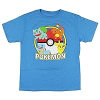 Pokemon Boy's Pokeball Pikachu Squirtle Short Sleeve Kids T-Shirt