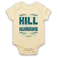 Unisex-Babys' Kill All Humans Funny Slogan Baby Grow