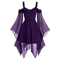 Ladies Plus Size Women's Dress Summer Deep V Neck Sleeveless Printed Dress(Purple,3X-Large)