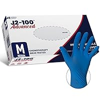 Nitrile Medical Exam Gloves | Latex & Powder Free | Chemo-Rated 4 Mil Disposable Gloves for Doctors, Nurses, and More | Blue Medium 100-Count (J2-100)