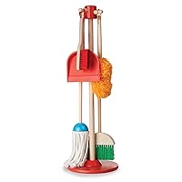 Melissa & Doug Let's Play House Dust! Sweep! Mop! 6 Piece Pretend Play Set - Toddler Toy Cleaning Set, Pretend Home Cleaning Play Set, Kids Broom And Mop Set For Ages 3+
