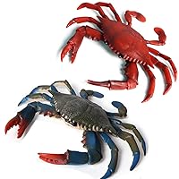 Gemini & Genius 2 Pcs Crabs Marine Animal World Sea Life Action Figure Ocean Model Toy Educational, Role Play, Swim, Bath Toys, Christmas Stocking Stuffers for Kids