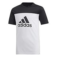 adidas Boys Tshirt Equipment Tee Training Fashion Kids Young Lifestyle (DV2917_110) White/Black
