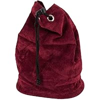 Drawstring Bag for Chess Pieces in Corduroy. (Burgundy)