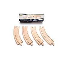 Curved Wooden Train Track Set, 6