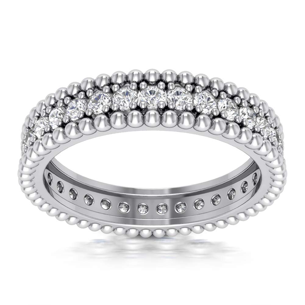 2.02 ct Round Cut Diamond Eternity Wedding Band Ring in Platinum