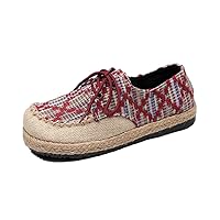 Women and Ladies Espadrilles Shoe Casual Traveling Lace-up Shoes Canvas Sneaker
