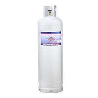 Flame King YSN100b 100-Pound Steel Propane Tank Cylinder with POL Valve and Collar, White