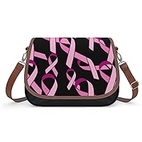 Pink Ribbon Breast Cancer Awareness Messenger Bag Casual Crossbody Shoulder Bags Lightweight Waterproof Fashion Purse for Women