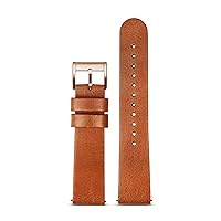 JWTPRO Watchband Minimalist Retro Quick Release Wristband Dark Brown Soft Genuine Leather Strap 18mm 20mm 22mm watchbans (Color : 10mm Gold Clasp, Size : 18mm)