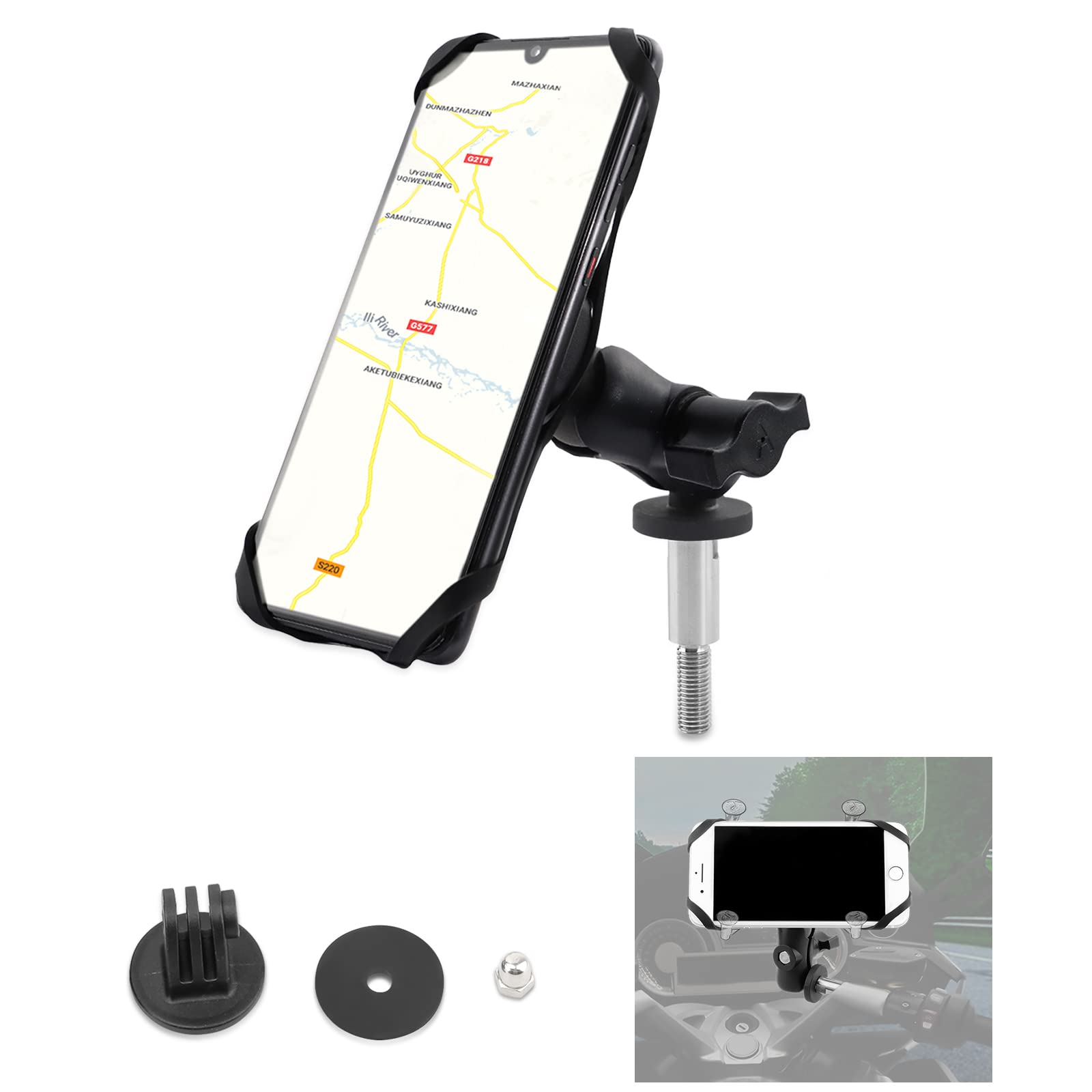 GUAIMI Motorcycle Phone Mount Action Cam Holder Original Handlebar Attachment Mount for K1600GT K1600GTL R1200RT R1200RT LC R1250RT