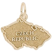 Rembrandt Charms Czech Republic Charm, Gold Plated Silver