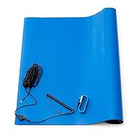 Bertech - 2059USA-20x24BKT ESD Soldering Mat Kit (Made in USA), 20 Inches Wide x 24 Inches Long x 0.06 Inches Thick, Blue, Includes a Wrist Strap and Grounding Cord, RoHS and REACH Compliant