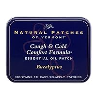 Natural Patches Of Vermont Eucalyptus Cough & Cold Comfort Essential Oil Body Patches, 10-Count Tins