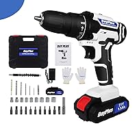 Cordless Power Drill Set with 21V Li-ion Battery&Fast Charger,3/8