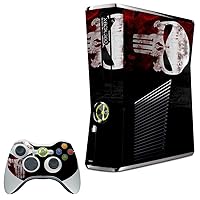 LidStyles Vinyl Protection Skin Kit Decal Sticker Compatible with Microsoft Xbox 360 Slim (Skull Punisher)